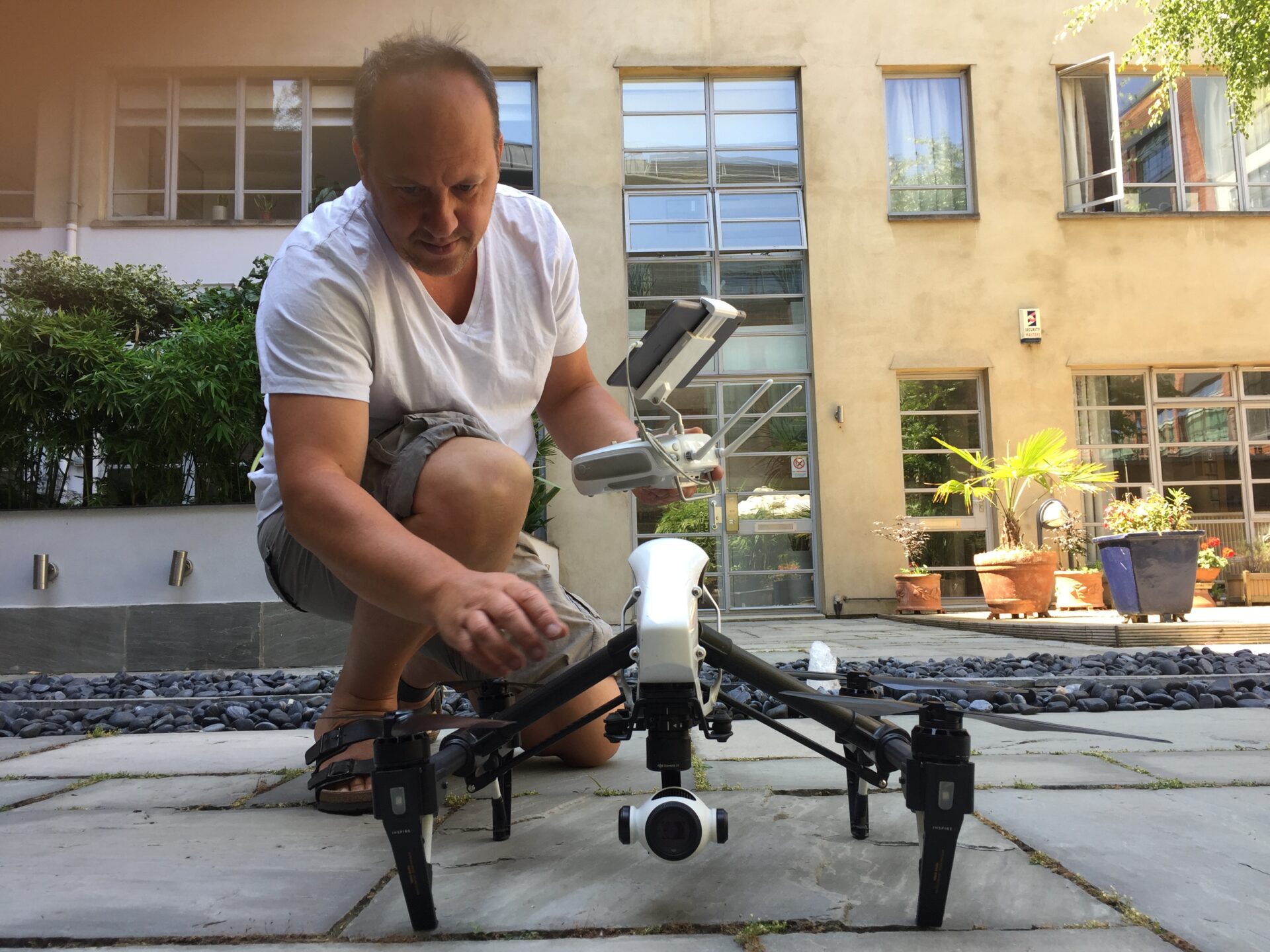 DJI Inspire 1 Preparing for takeoff